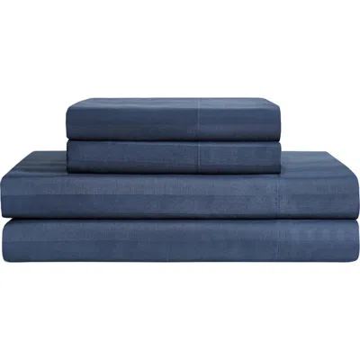 French Connection Lux Sleep Cotton Sateen Sheet Set In Blue