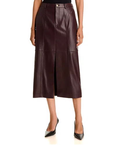 French Connection Madeline Faux Leather Midi Skirt In Purple