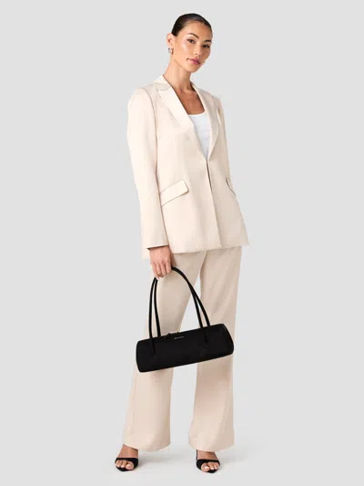 French Connection Maelys Stretch Satin Oversized Blazer In White