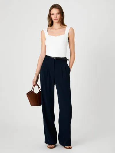 French Connection Maisie Jersey Knit Ruched Front Tank In White