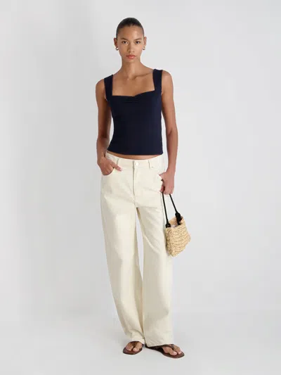 French Connection Maisie Jersey Knit Ruched Front Tank In Black