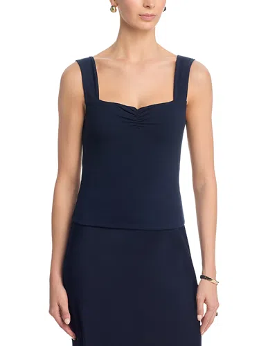 French Connection Maisie Ruched Front Tank Top In Blue