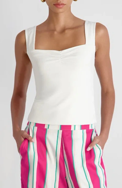 French Connection Maisie Sweetheart Neck Jersey Tank In White