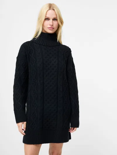French Connection Makira Knit Turtleneck Mini Dress  Dresses In Black