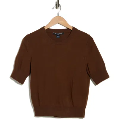 French Connection Margo Short Sleeve Sweater In Brown