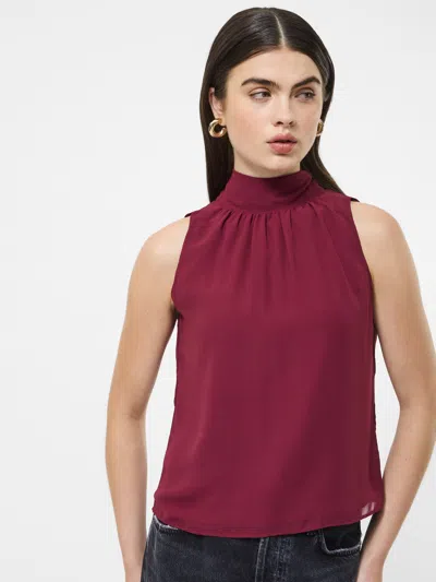 FRENCH CONNECTION MARINA CHIFFON SLEEVELESS BOW TOP FRENCH CONNECTION TOPS,72ZLQ5505