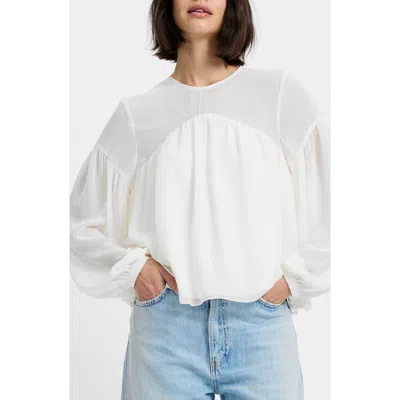 French Connection Marina Chiffon Top In White