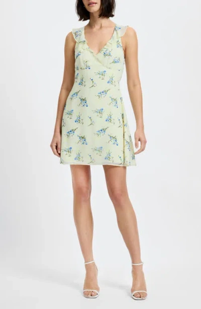 French Connection Marina Silky Chiffon Harper Fleur Mini Dress In Multi