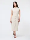 French Connection Marley Knit Button Front Dress In White