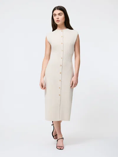 French Connection Marley Knit Button Down Midi Dress  Dresses In White