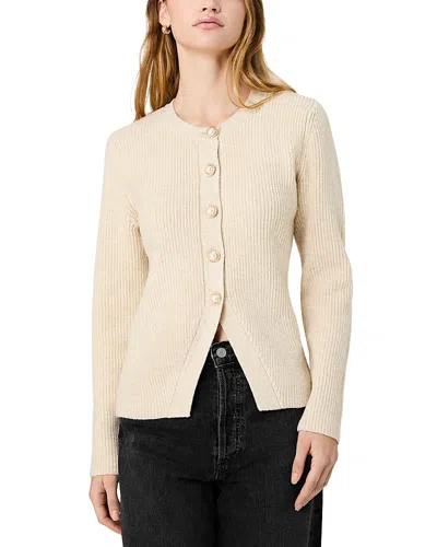French Connection Marley Knit Button Front Cardigan Sweater In White