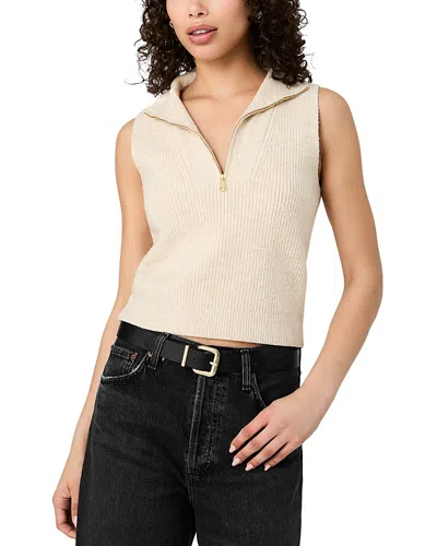 French Connection Marley Knit Half Zip Vest In Neutral