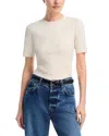 French Connection Marley Knit Round Neck Top In White