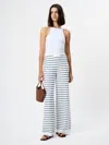 French Connection Marley Striped Knit Wide Leg Pants In White