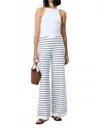 French Connection Marley Striped Knit Wide Leg Pants In White