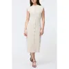 French Connection Marley Knit Button Front Dress In White