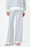 French Connection Marley Striped Knit Wide Leg Pants In White