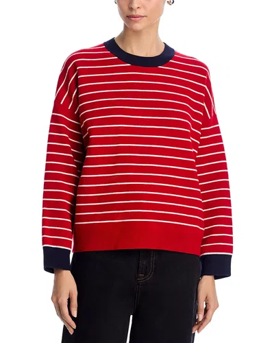French Connection Marley Striped Sweater In Red