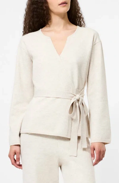 French Connection Marley Knit Wrap Cardigan In Oatmeal Mel In Multi