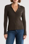 French Connection Marlo Collared Cardigan In Brown