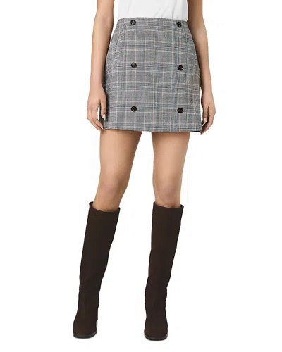 French Connection Matteo Plaid Double Breasted Mini Skirt In Gray