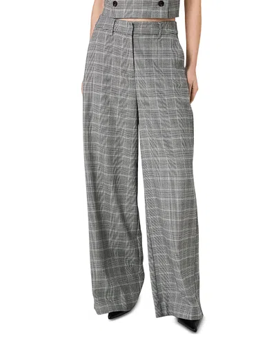 French Connection Matteo Plaid Wide Leg Pants In Multi