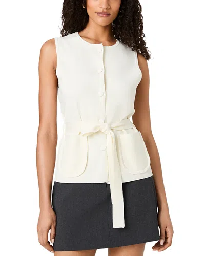French Connection Maxime Knit Sleeveless Top In Porcelin Cream
