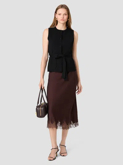 French Connection Maxime Knit Sleeveless Wrap Top In Black