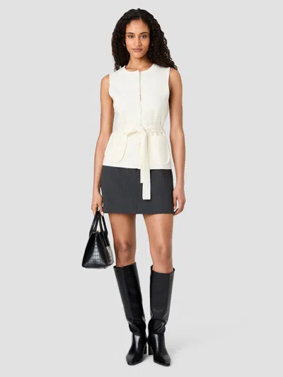 French Connection Maxime Knit Sleeveless Wrap Top In Porcelain Multi