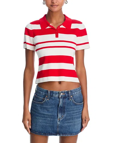 French Connection Maxime Knit Stripe Top In Red