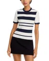 French Connection Maxime Stripe Short Sleeve Top In Blue