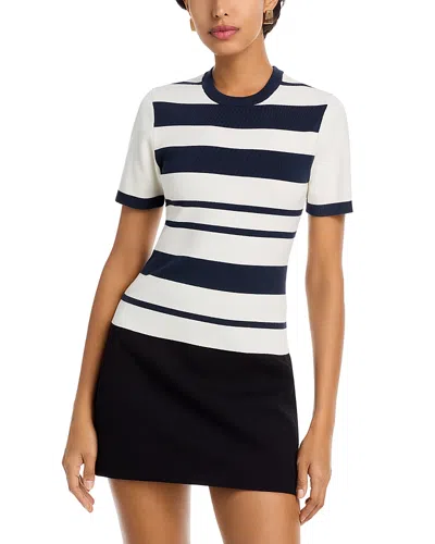 French Connection Maxime Knit Striped Top In Blue