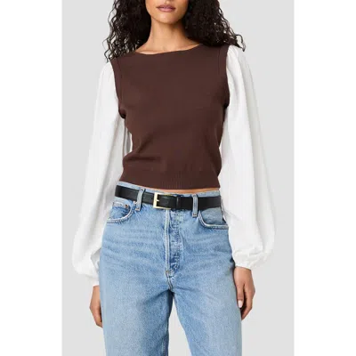 French Connection Maxime Layered Look Sweater Vest In Brown