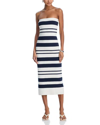 French Connection Maxime Strapless Midi Knit Dress In White