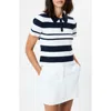 French Connection Maxime Knit Stripe Top In White