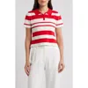 French Connection Maxime Stripe Polo In White