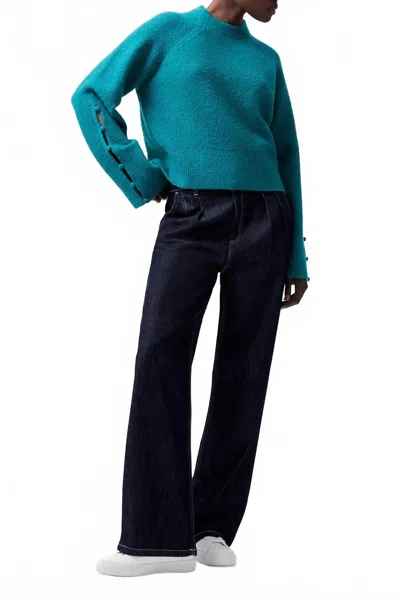 French Connection Melissa Boucle Jumper In Green