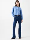 French Connection Melissa Knit Bomber Jacket In Dusted Blue In Blue