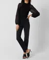 French Connection Melody High Neck Top In Black In Black