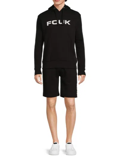 French Connection Men's 2-piece Logo Hoodie & Shorts Set In Black White