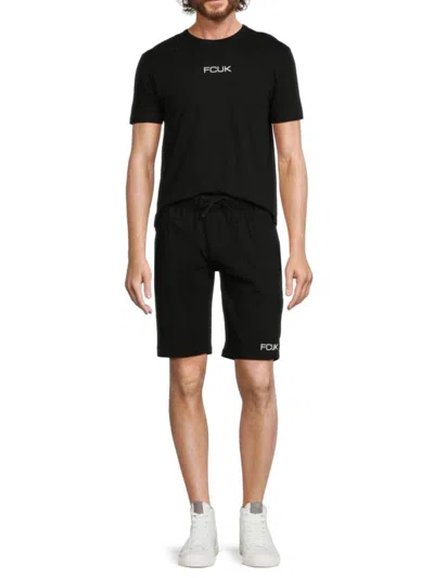French Connection Men's 2-piece Logo Tee & Shorts Set In Black White