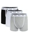 French Connection Men's 3-pack Logo Boxer Briefs In Black White