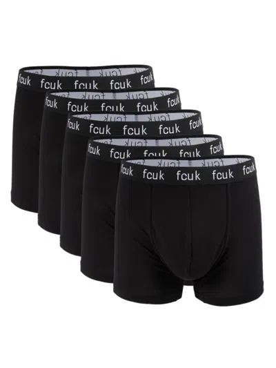 French Connection Men's 5-pack Logo Boxer Briefs Set In Black