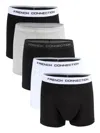 French Connection Men's 5-pack Logo Waist Boxer Briefs In Black Multi