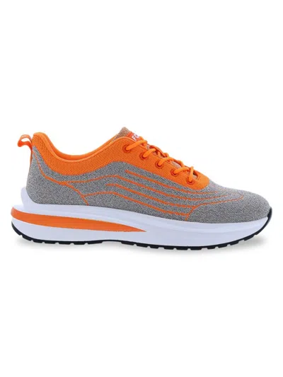 French Connection Men's Crew Athletic Low Top Knit Sneakers In Orange