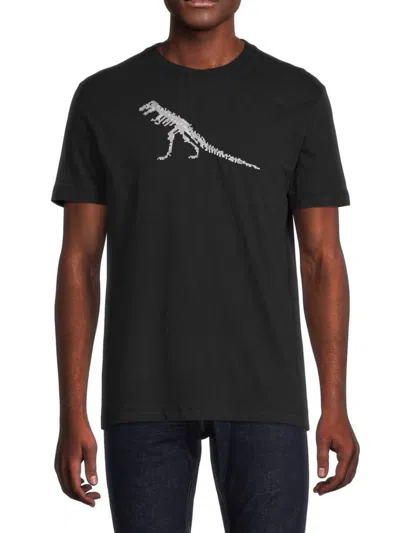 French Connection Men's Dino Pixel Graphic Tee In Black