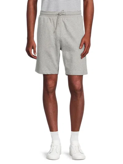 French Connection Men's Heathered Drawstring Sweatshorts In Light Grey