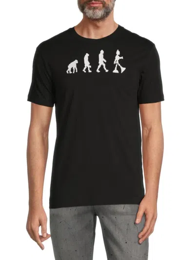 French Connection Men's Human Evolution Embroidery Tee In Black