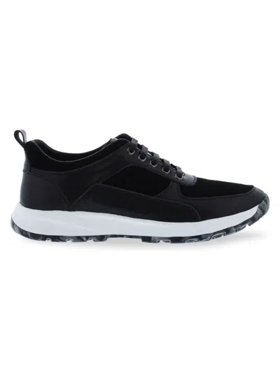 French Connection Men's Kevin Leather Running Shoes In Black