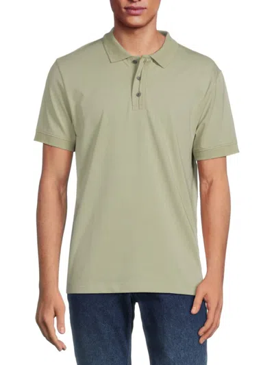 French Connection Men's Layered Placket Polo In Shadow Mint